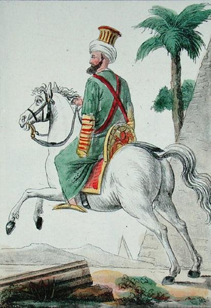Un mamelucco del Cairo in Egitto nel 1801, illustrazione da 