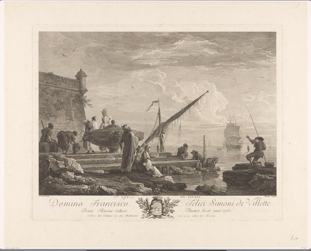 Figure su una riva del fiume nel Levante da Jacques Aliamet