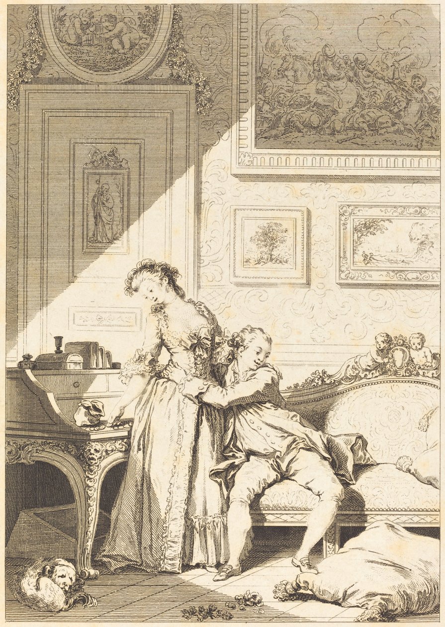 Una donna avara e un galante truffatore da Jacques Aliamet and Antoine Jean Duclos after Jean Honoré Fragonard