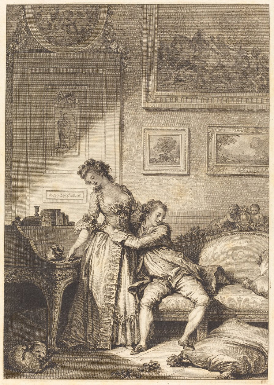 Una donna avara e un galantuomo truffatore da Jacques Aliamet and Antoine Jean Duclos after Jean Honoré Fragonard