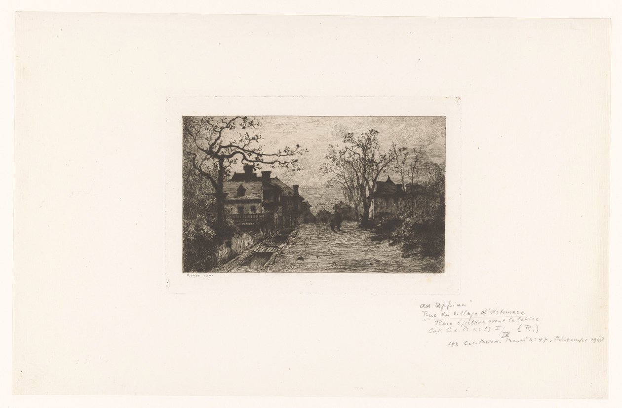 Strada del villaggio con figure da Jacques Barthélemy Appian (Adolphe)