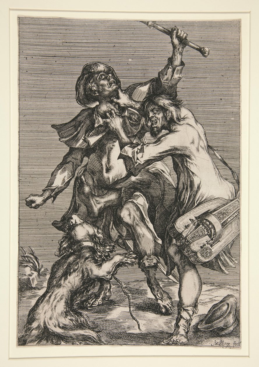 Il mendicante e il musicista di strada da Jacques Bellange