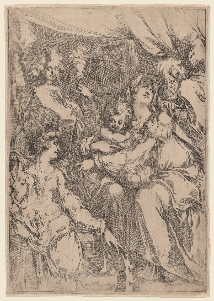 La Sacra Famiglia con Santa Caterina, San Giovanni Evangelista e un Angelo da Jacques Bellange