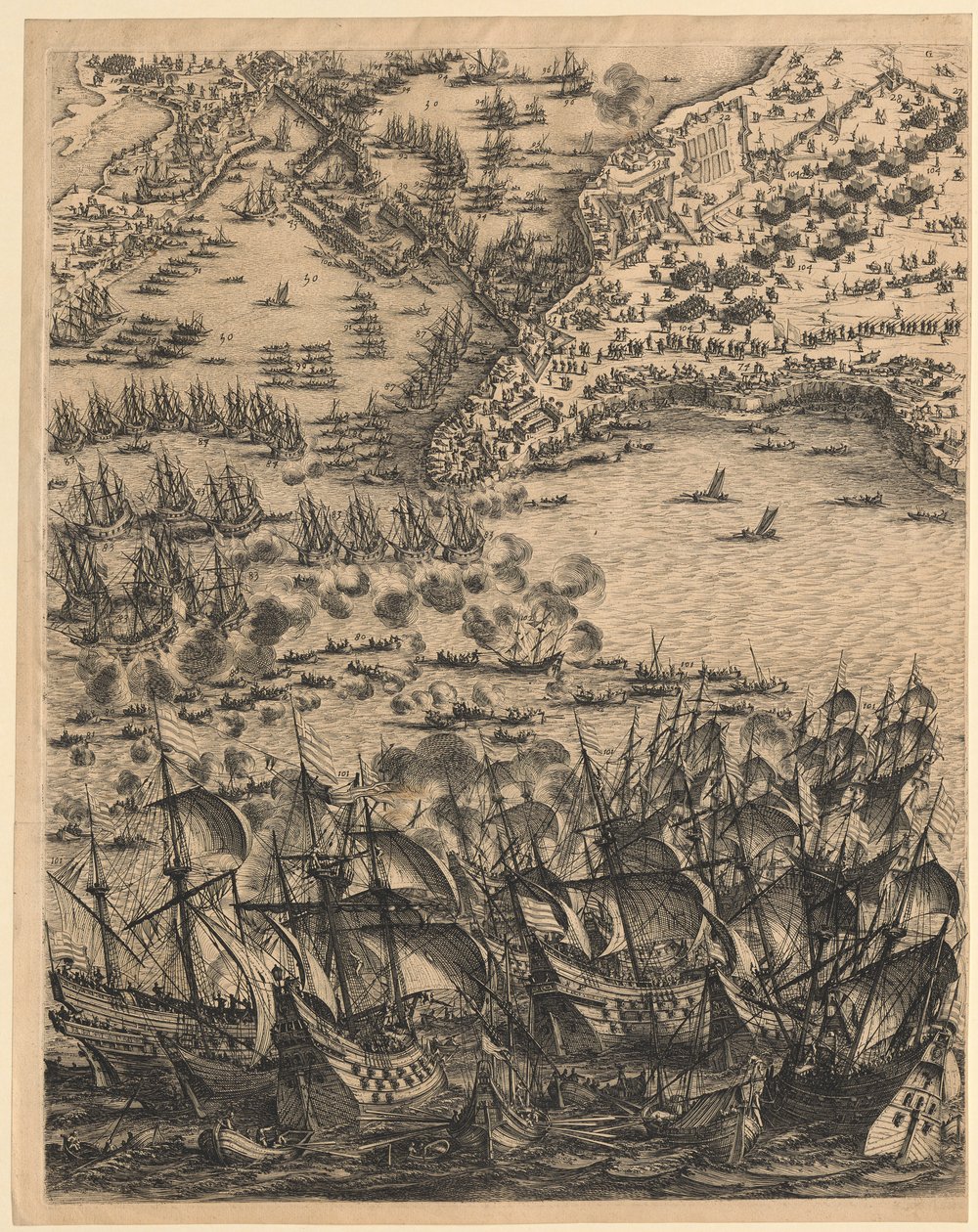 2. Pannello in basso al centro tratto da “L’assedio di La Rochelle” da Jacques Callot