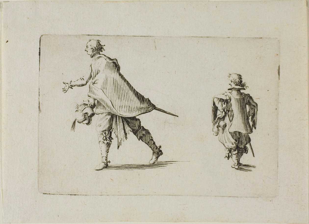 Un gentiluomo e il suo paggio, da I Capricci da Jacques Callot
