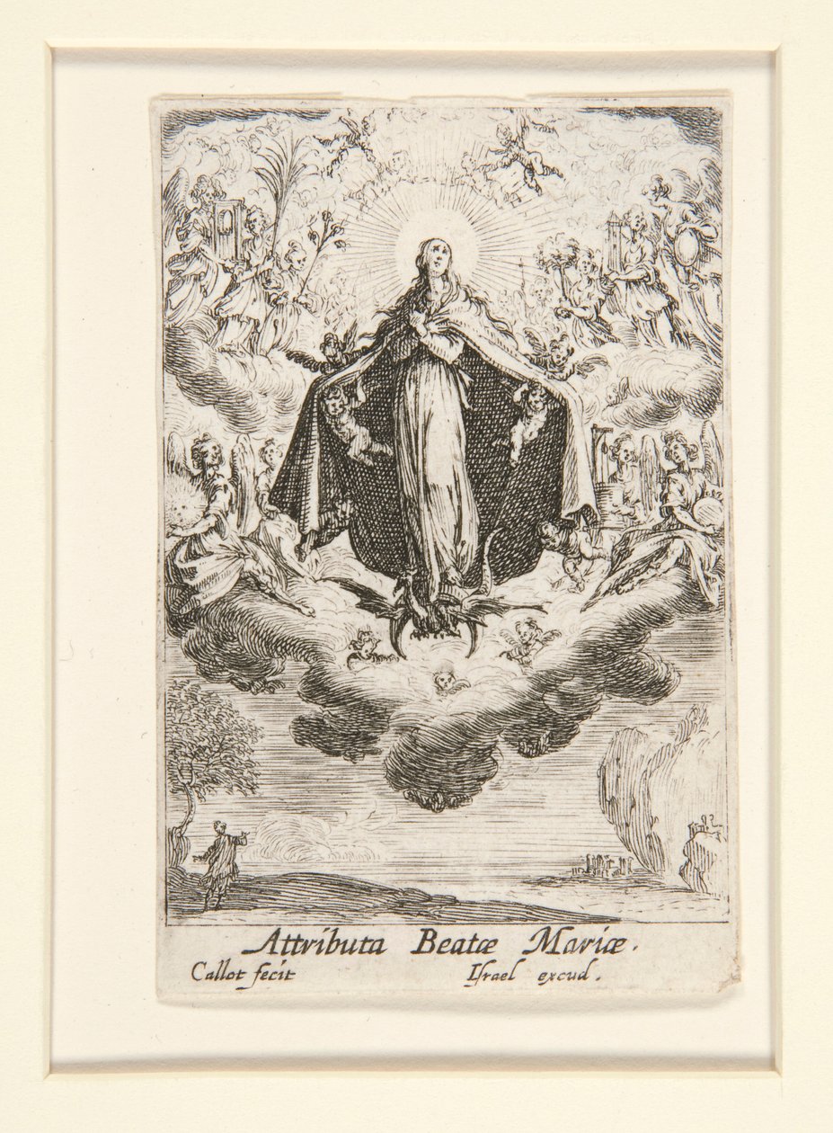 Attribuzioni della Vergine, n. 14 da La vita della Vergine da Jacques Callot