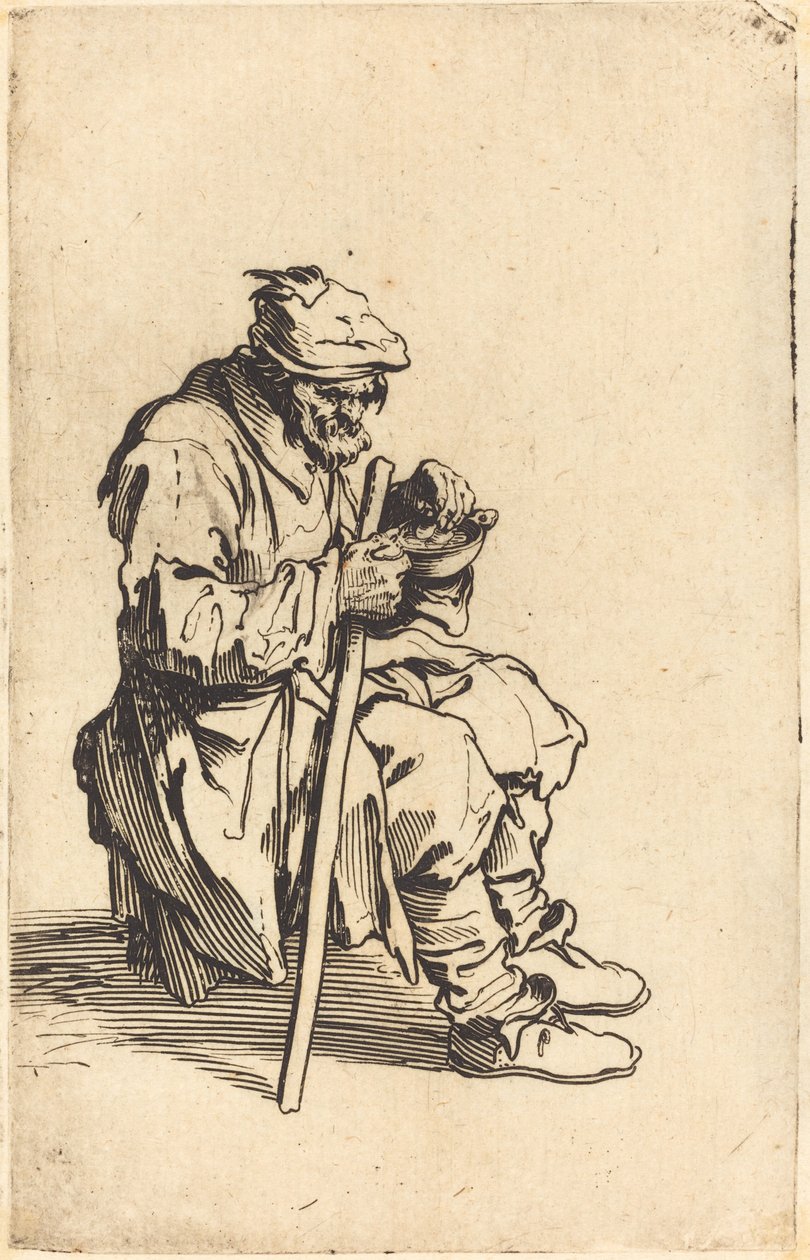 Mendicante che Mangia da Jacques Callot