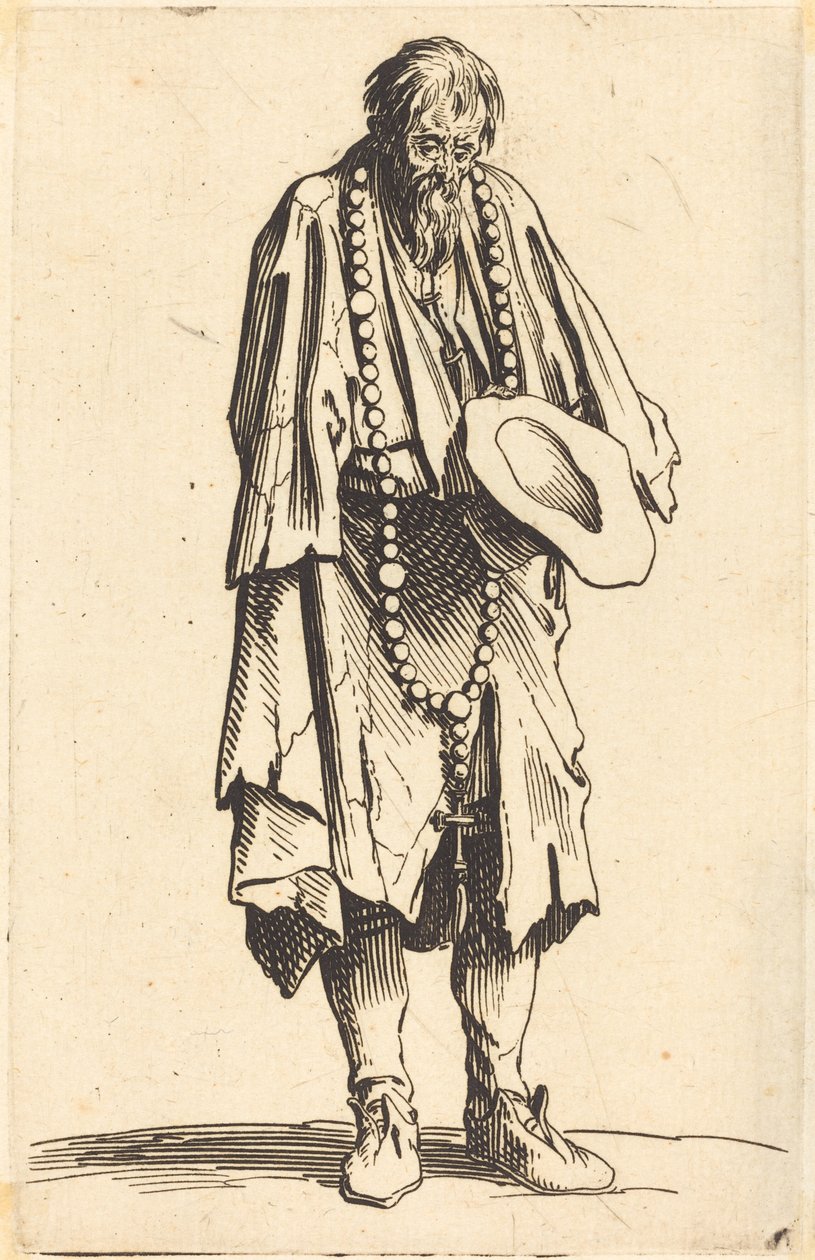 Mendicante con Rosario da Jacques Callot