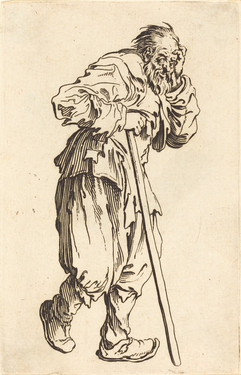 Mendicante con un bastone, c. 1622 da Jacques Callot