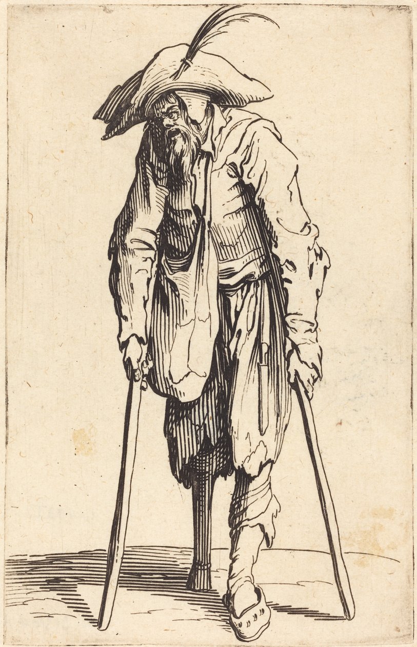 Mendicante con gamba di legno, c.1622 da Jacques Callot