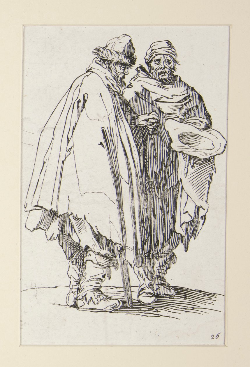 Uomo cieco e il suo compagno, da I mendicanti da Jacques Callot