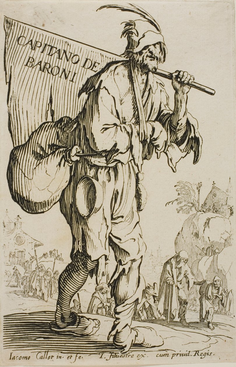 Capitano dei Baroni, frontespizio di I Mendicanti da Jacques Callot