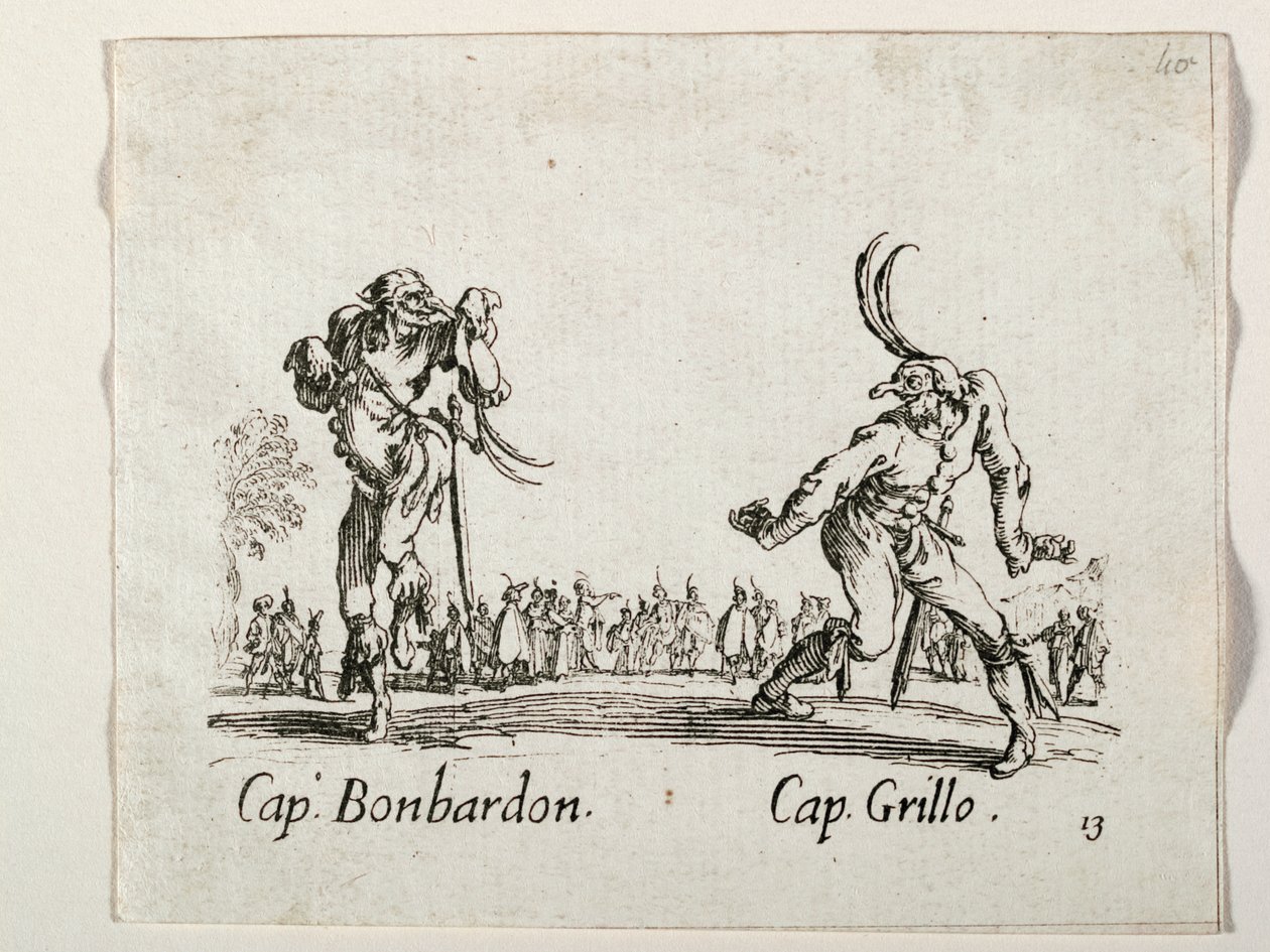 Capitani Bonbardon e Grillo, figure della Commedia dell