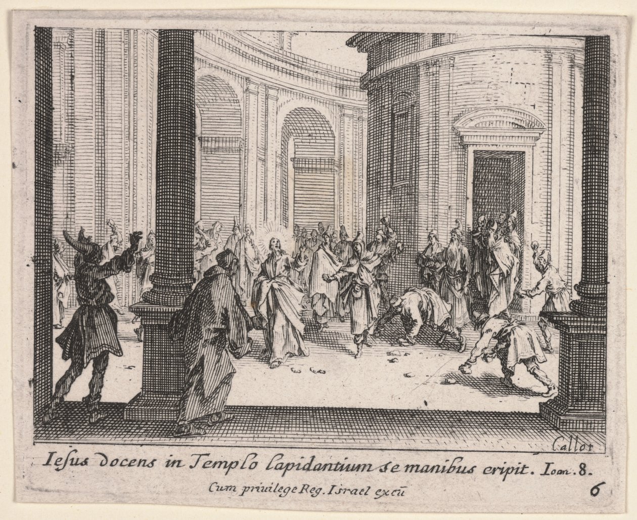 Cristo lapidato dal Tempio da Jacques Callot