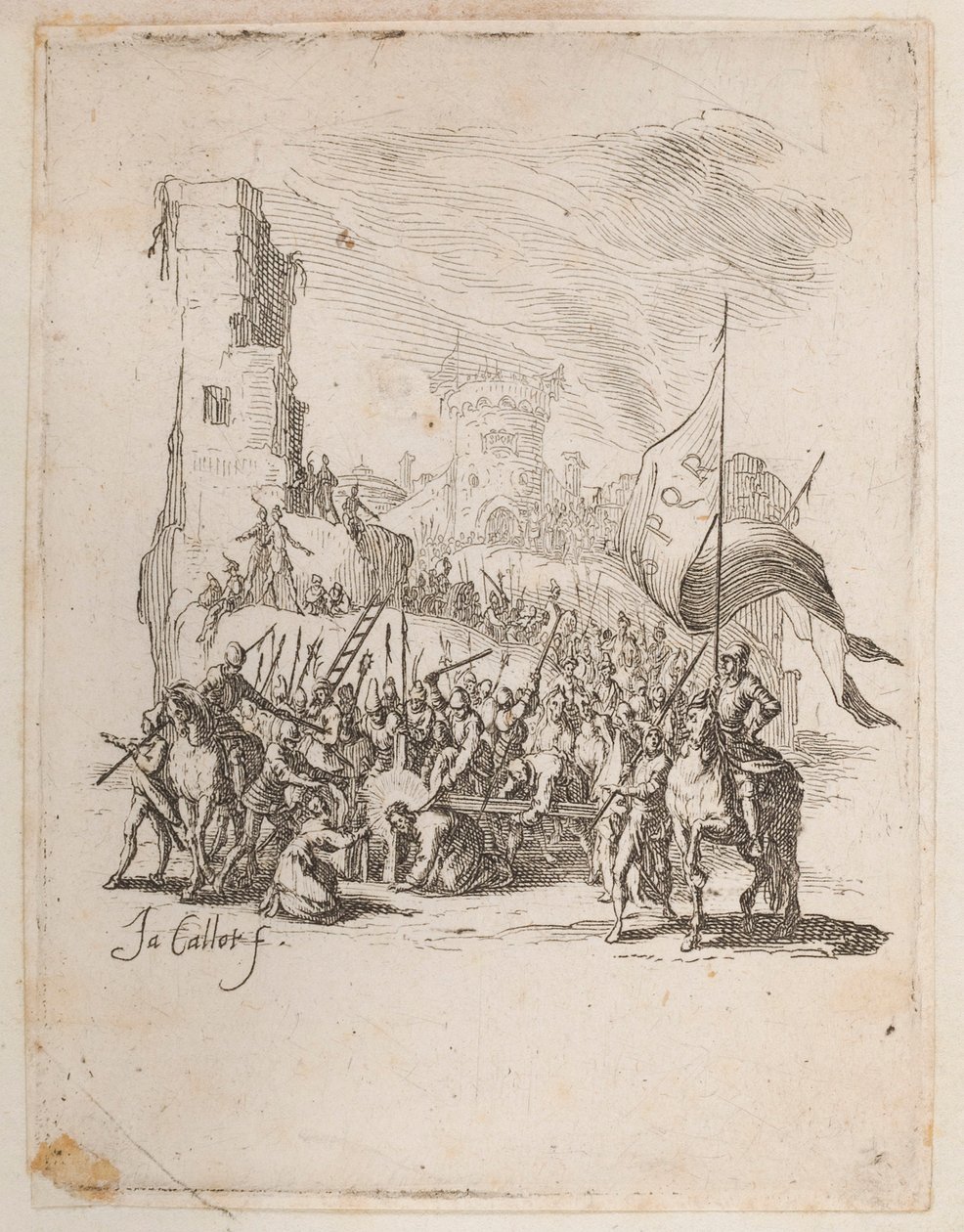 Cristo che porta la croce, n. 10 di 11 da La Petite Passion da Jacques Callot