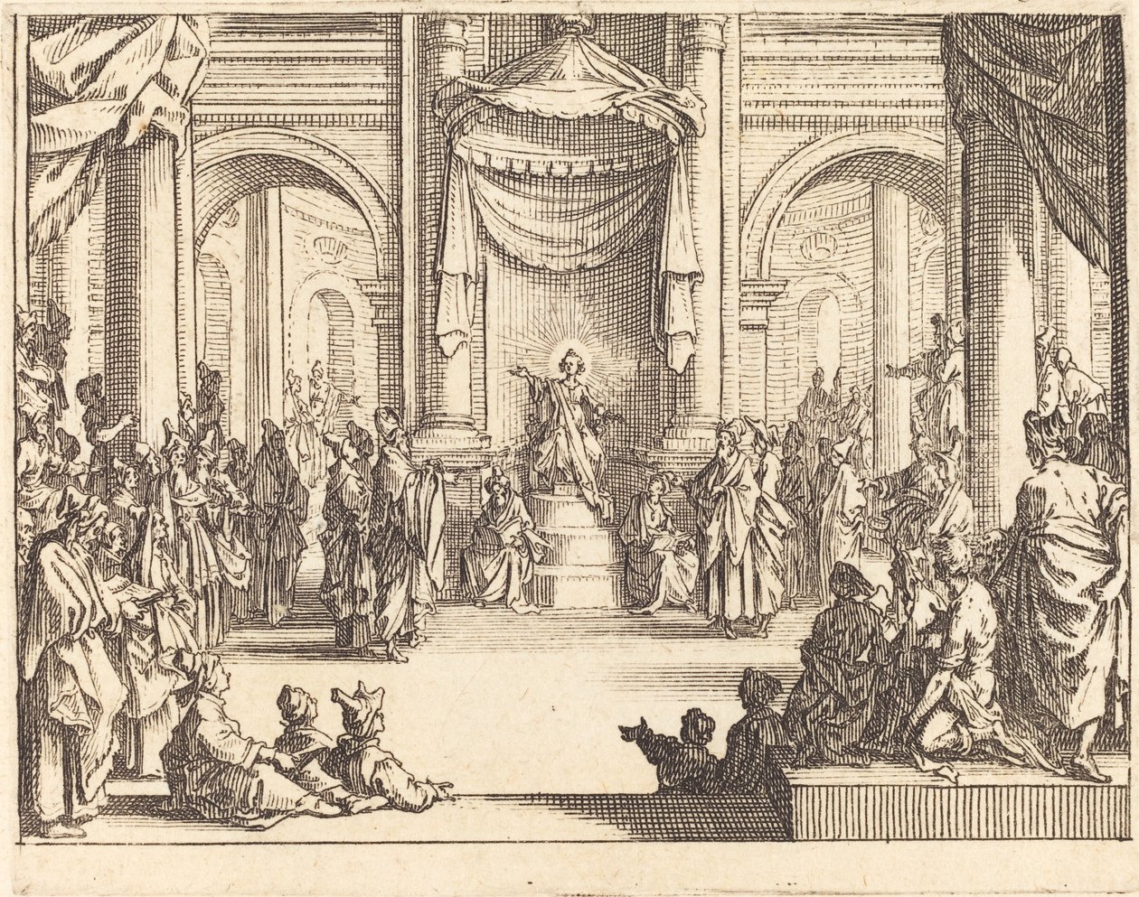 Cristo che disputa con i dottori da Jacques Callot