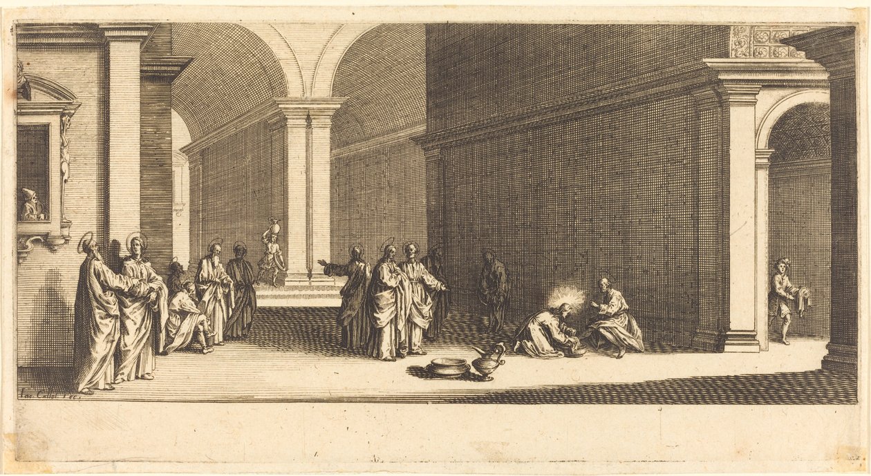 Cristo lava i piedi agli apostoli da Jacques Callot