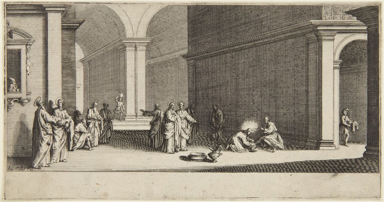 Cristo lava i piedi agli apostoli da Jacques Callot