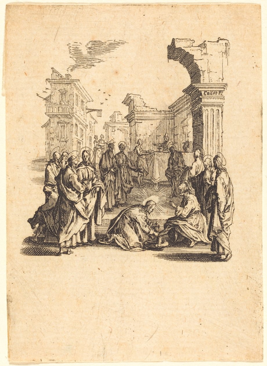 Cristo lava i piedi agli apostoli da Jacques Callot