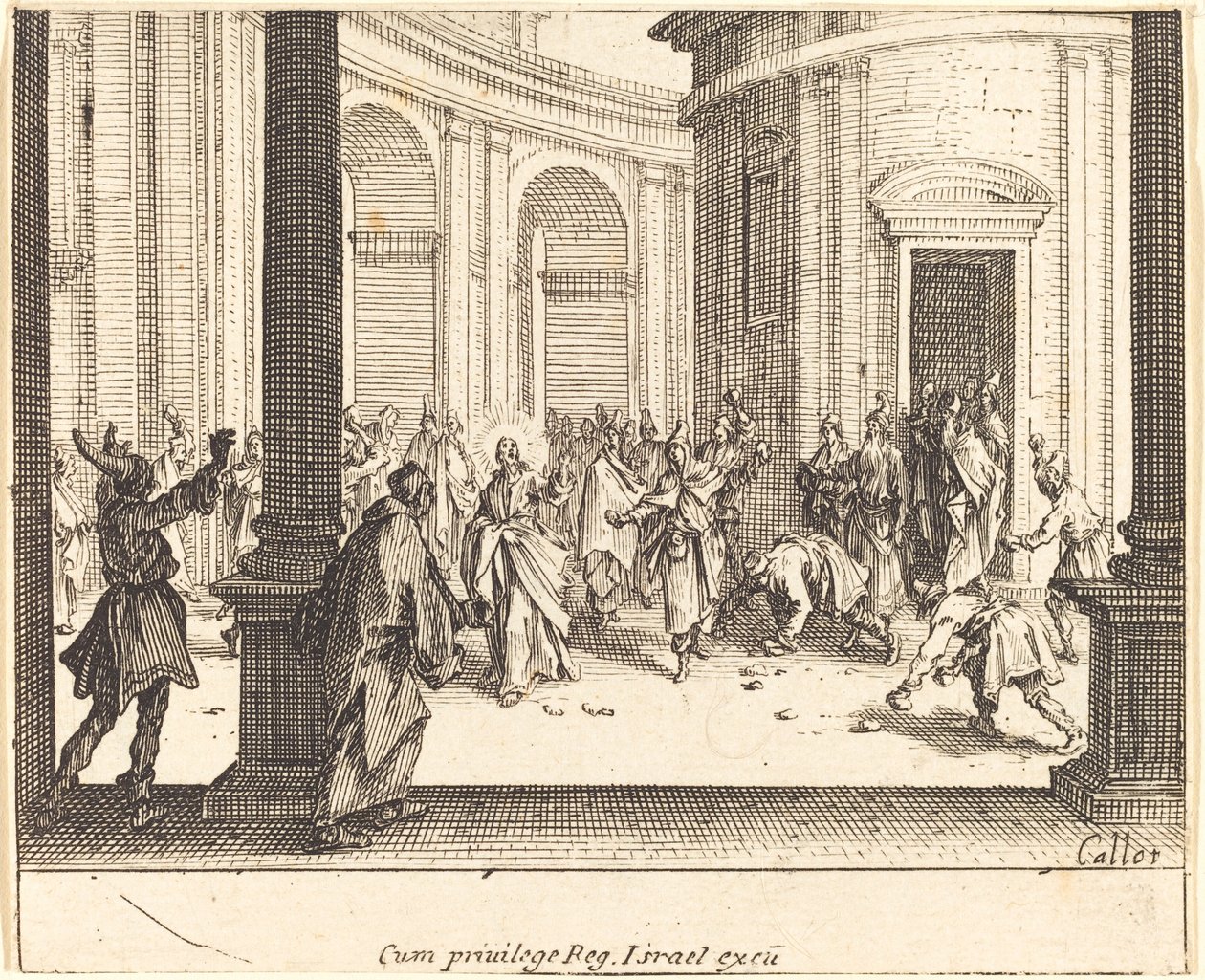 Cristo e la donna adultera da Jacques Callot