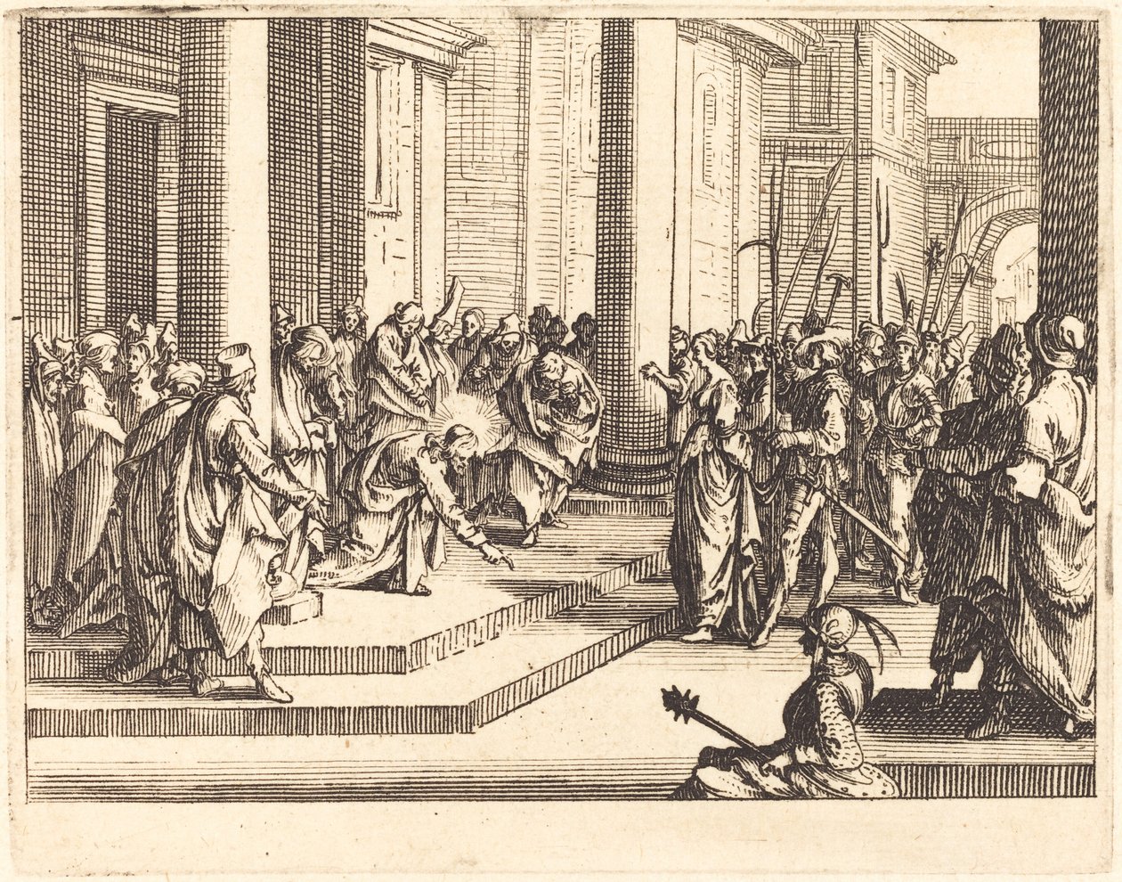 Cristo e la donna adultera da Jacques Callot