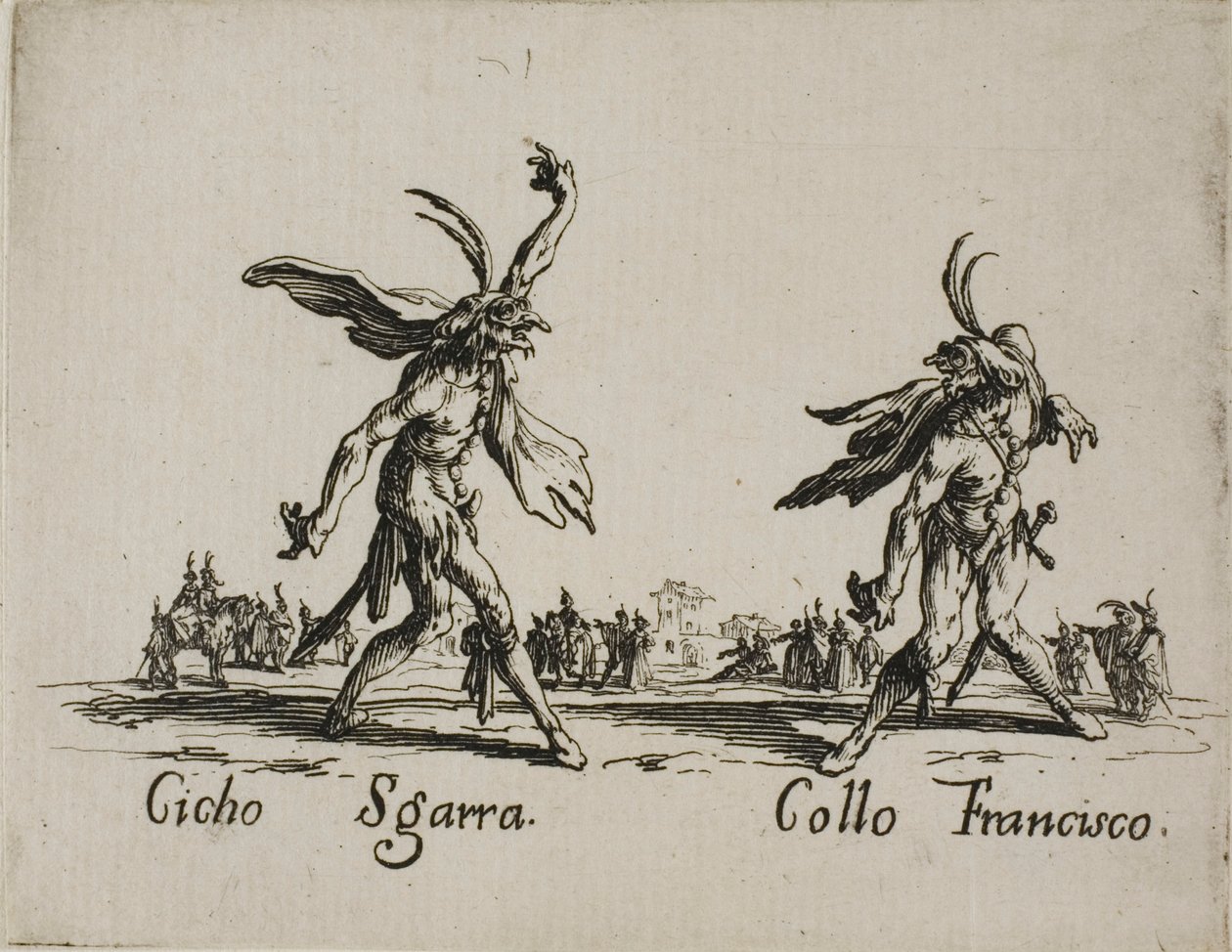 Cicho Sgarra - Collo Francisco, plate 6 from Balli di Sfessania da Jacques Callot