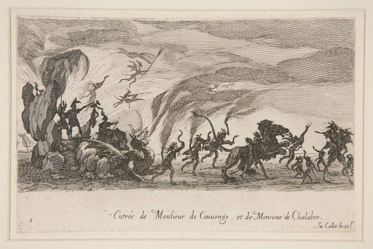 Combattimento alla Barriera, Entrata di Monsieur de Couvonge e di Monsieur de Chalabre da Jacques Callot