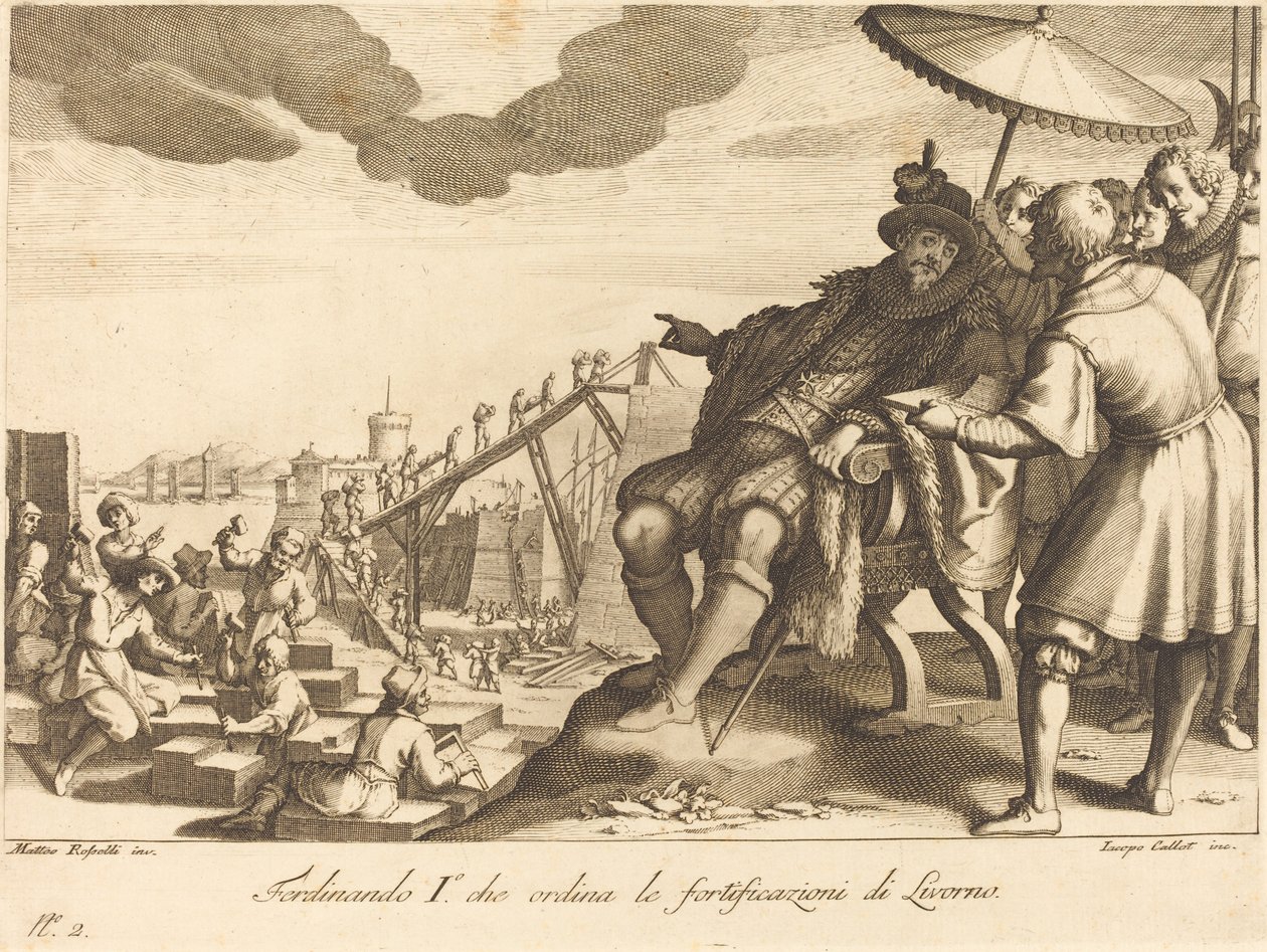 Costruzione e fortificazione del porto di Livorno da Jacques Callot