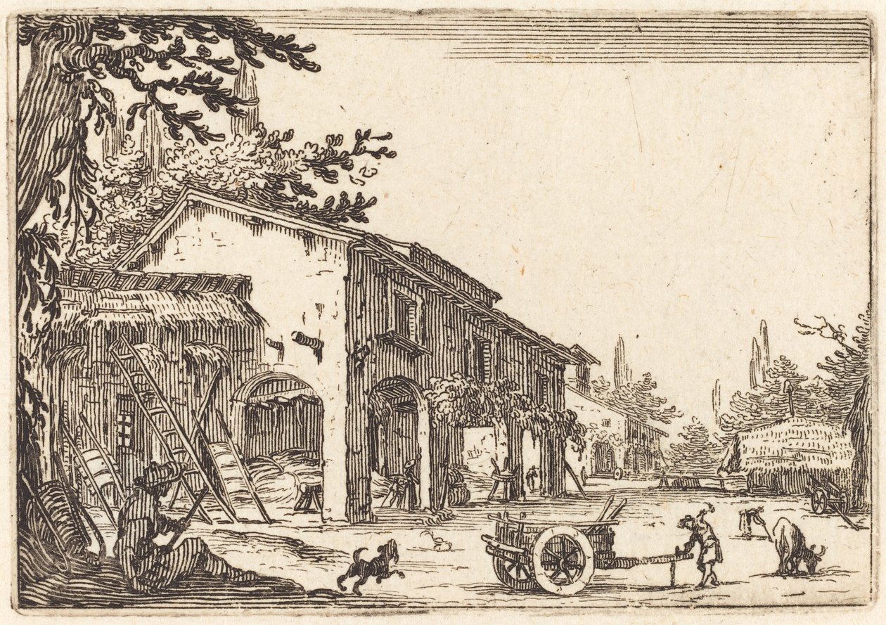 Cortile di una Fattoria da Jacques Callot
