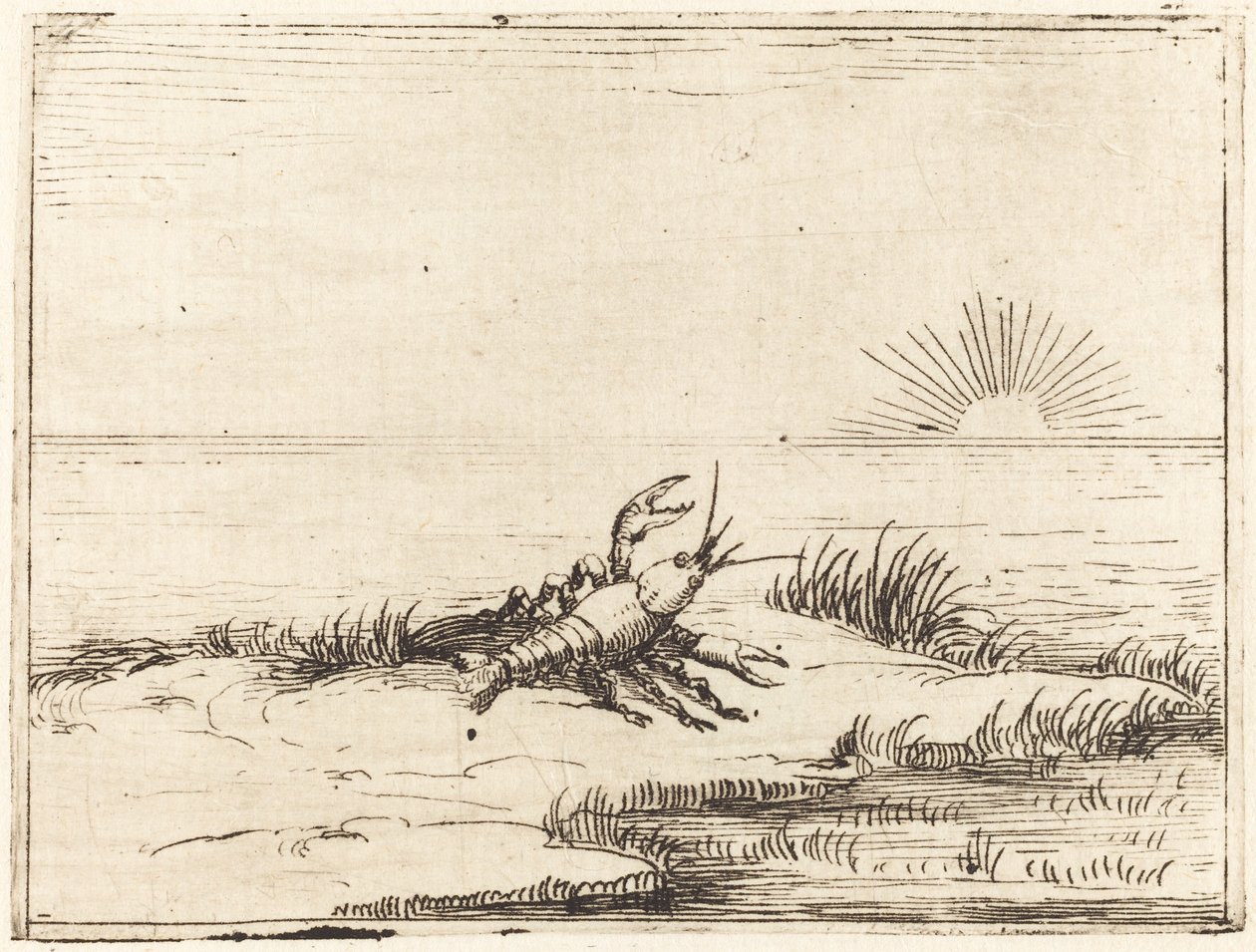 Gambero che guarda il sole da Jacques Callot