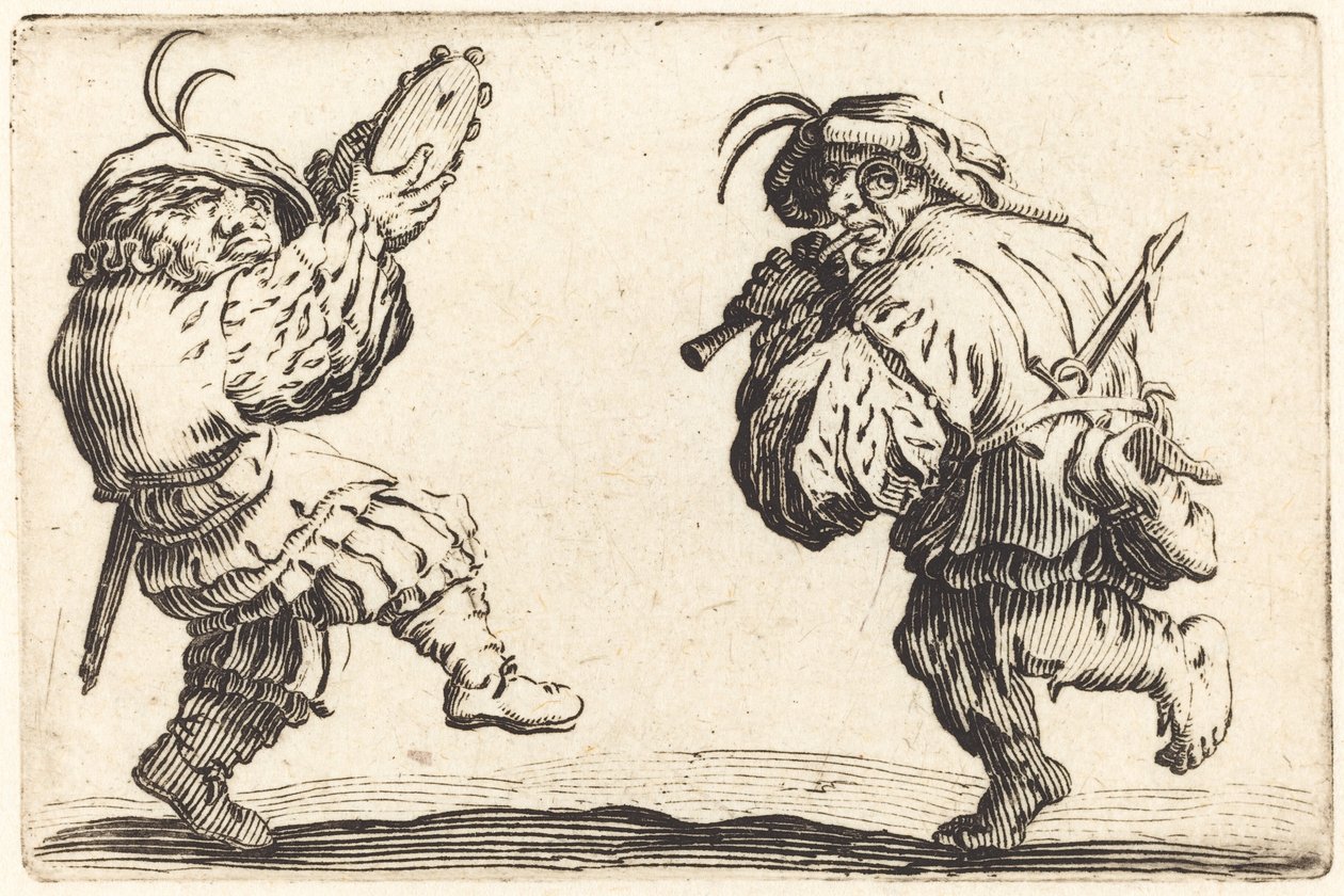 Ballerini con Flauto e Tamburello da Jacques Callot