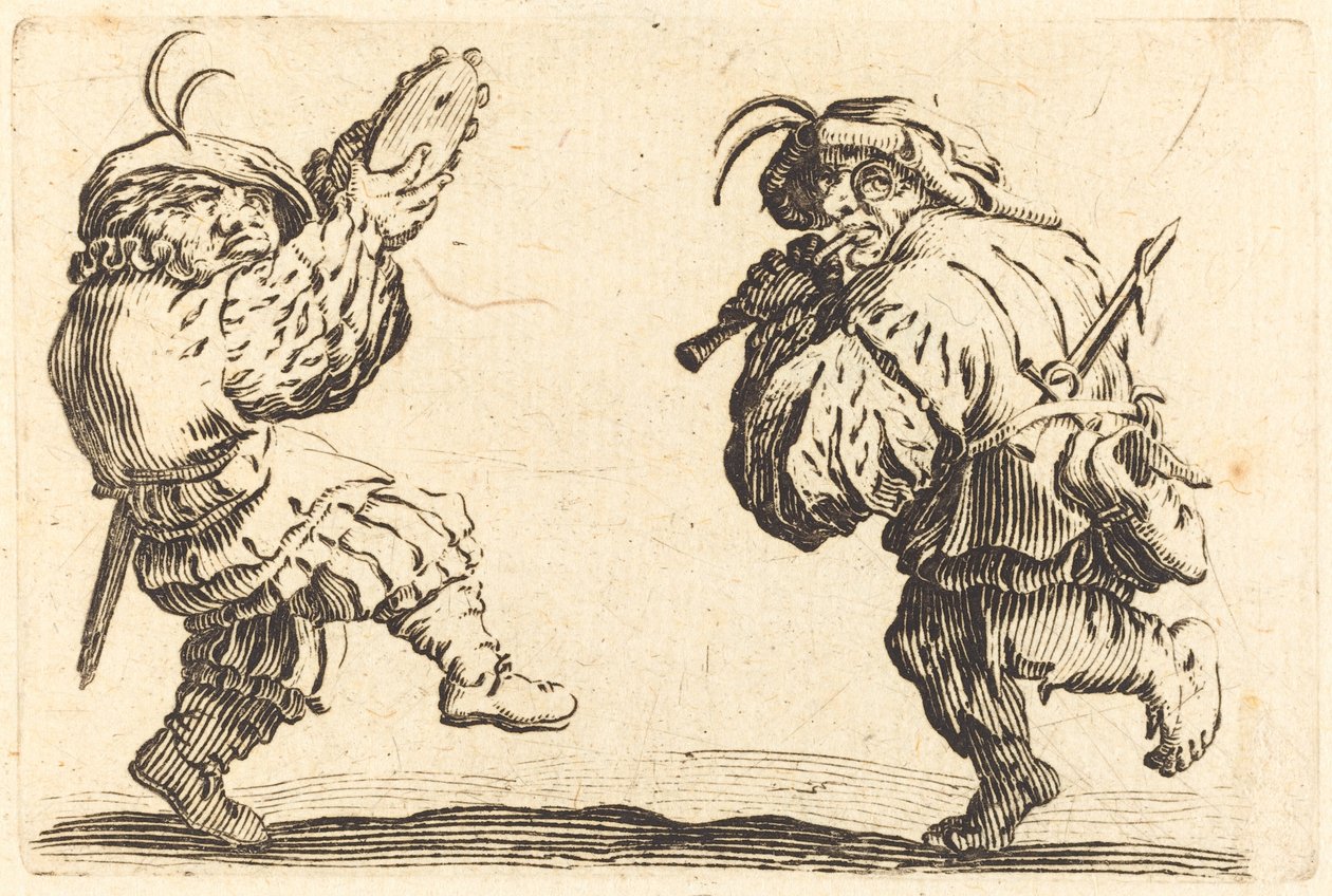 Ballerini con Flauto e Tamburello da Jacques Callot