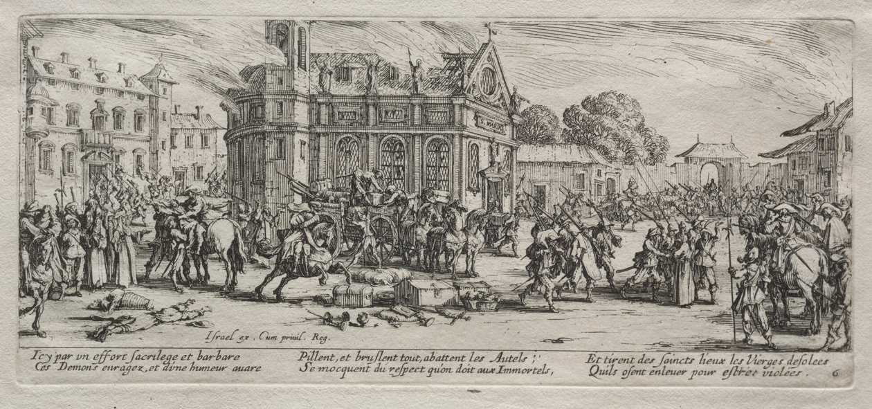 Devastazione di un monastero da Jacques Callot