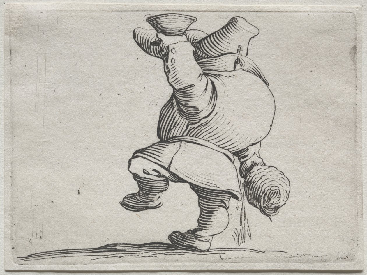 Varie figure gobbi di Iacopo Callot (Bevitore visto da dietro) da Jacques Callot