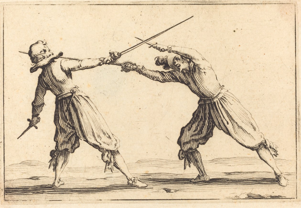 Duello con spade e pugnali da Jacques Callot