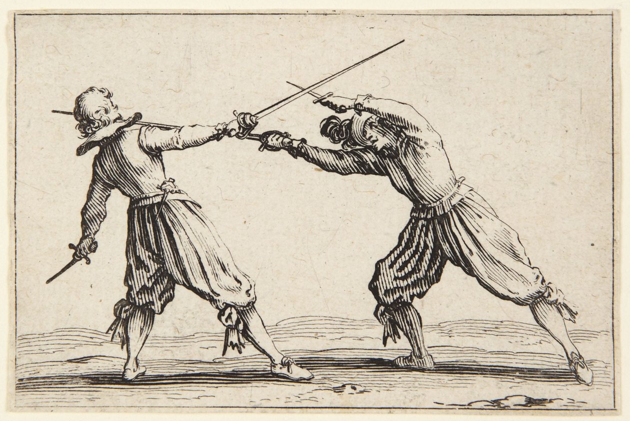 Duello con spade e pugnali da Jacques Callot