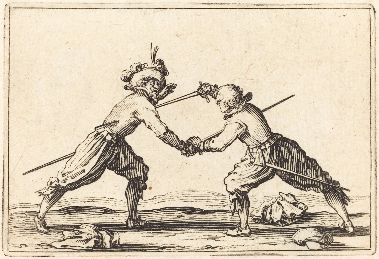 Duello con spade, c. 1622 da Jacques Callot