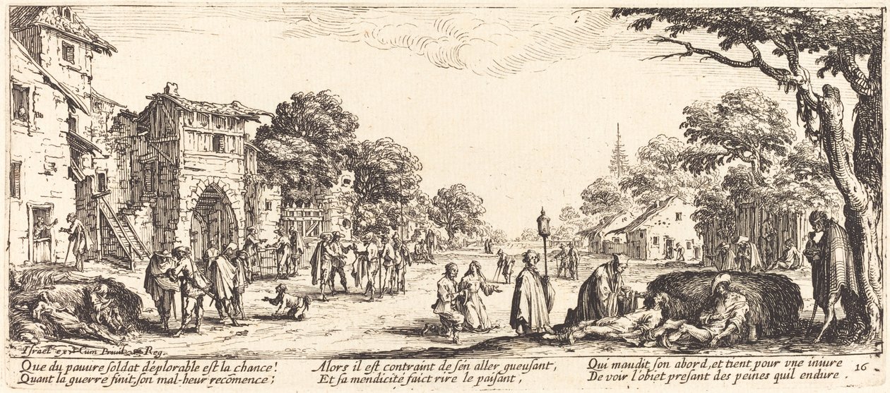 Soldati morenti lungo la strada da Jacques Callot