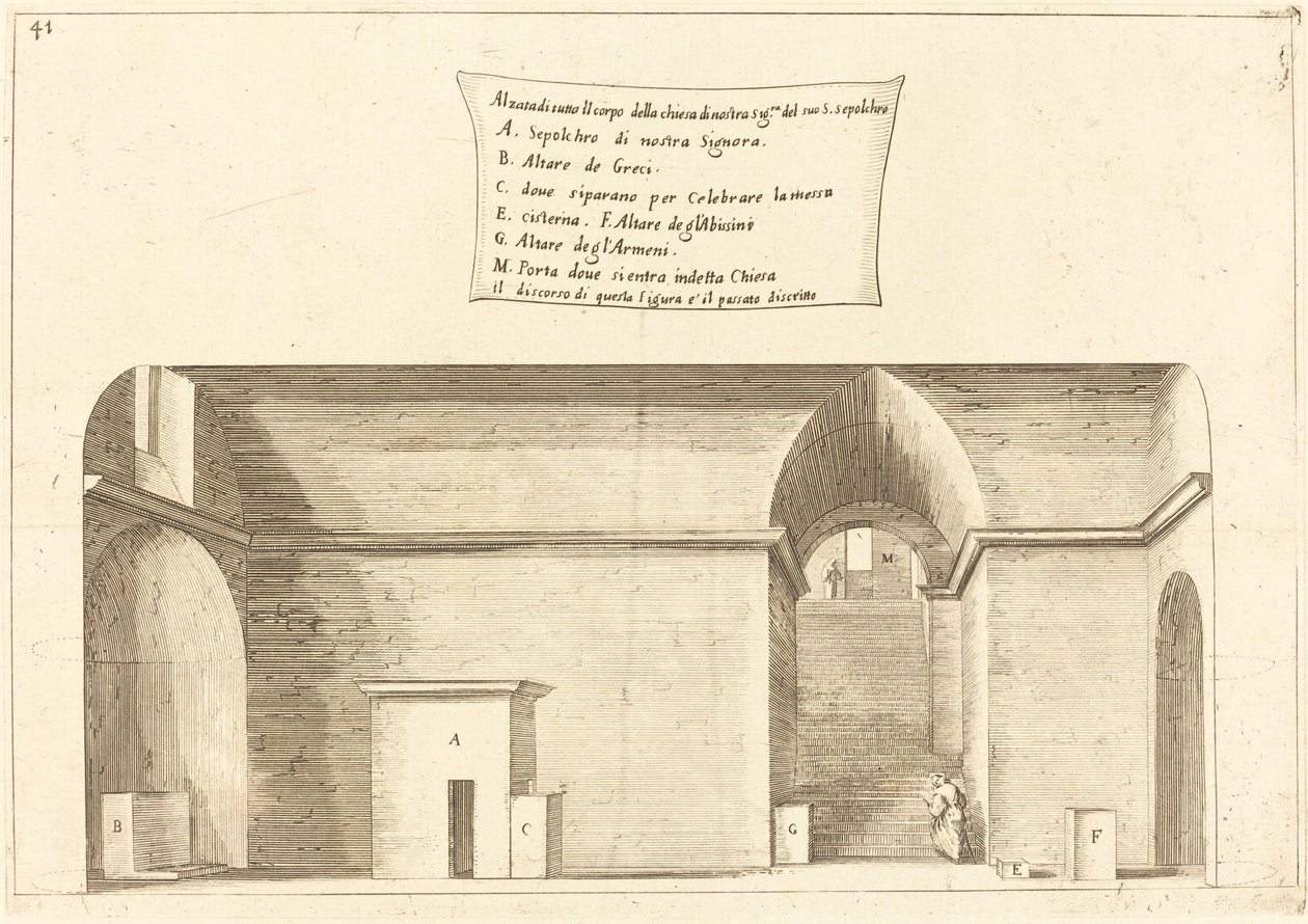Elevazione della Chiesa del Santo Sepolcro da Jacques Callot
