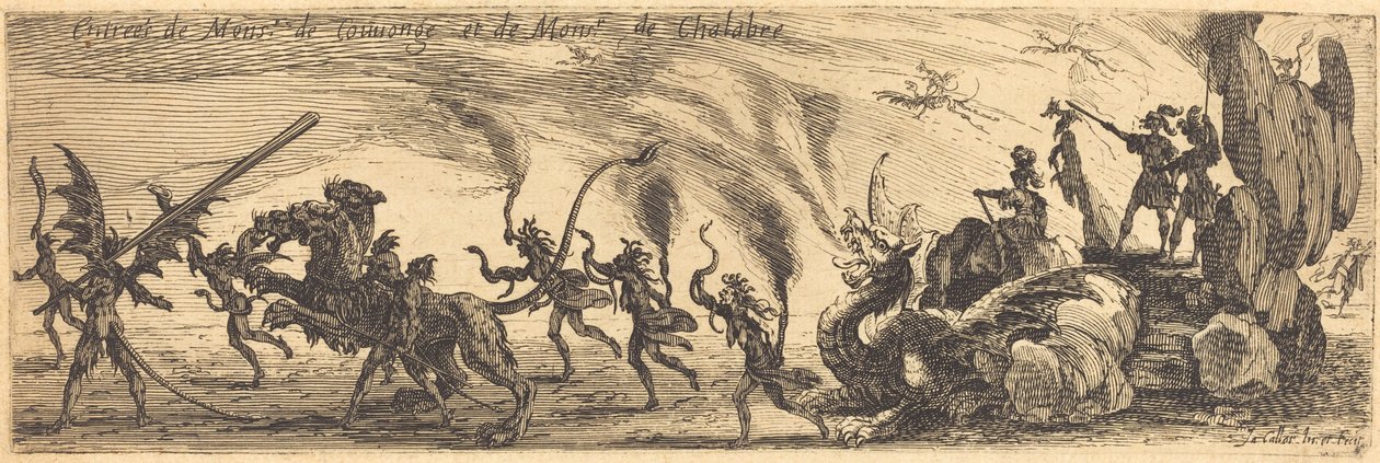 Ingresso di M. de Couvonge e M. de Chalabre [extra plate] da Jacques Callot