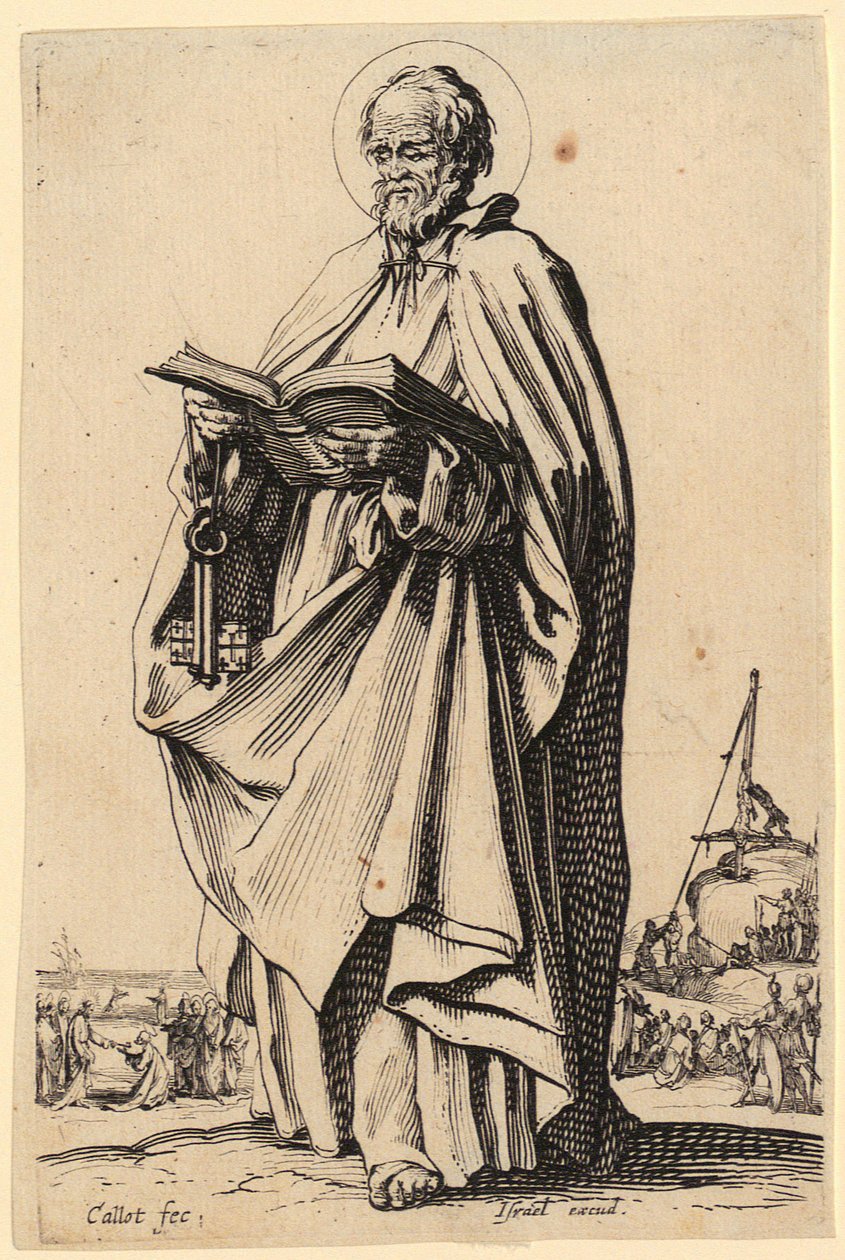 Il Salvatore, foglio 2 della serie "Gesù, i dodici apostoli e Maria" da Jacques Callot