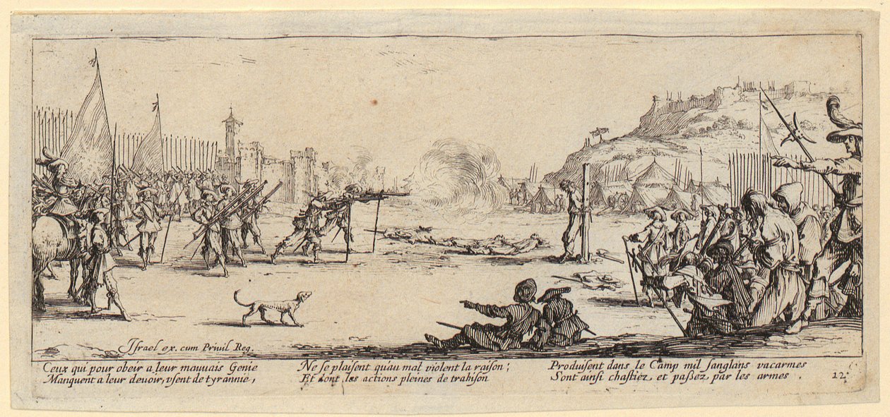 Fucilazione, foglio 12 della serie "Gli orrori della guerra" da Jacques Callot