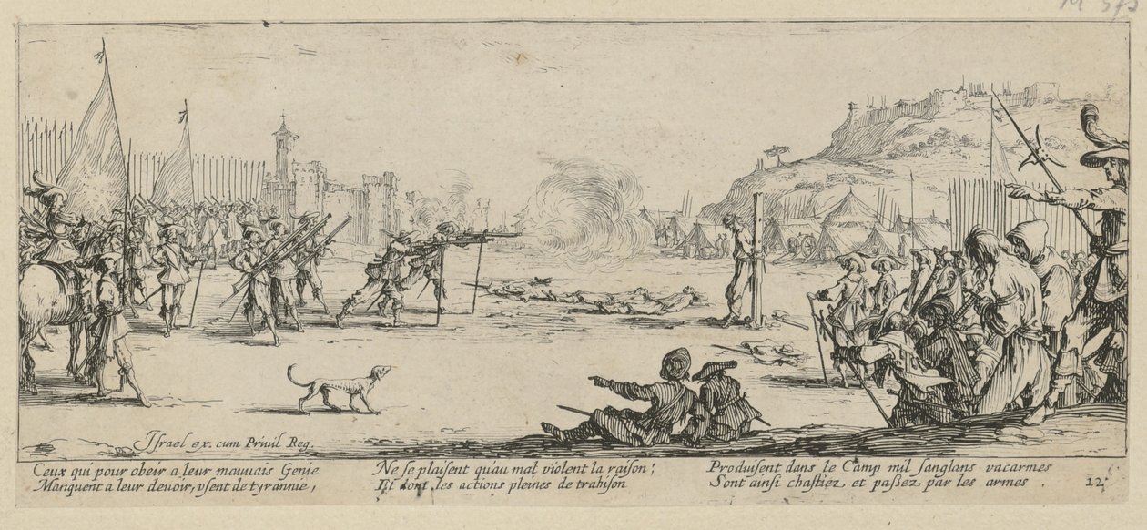 Fucilazione, foglio 12 della serie "Gli orrori della guerra" da Jacques Callot