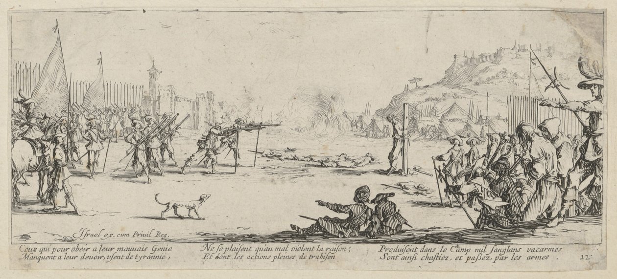 Fucilazione, foglio 12 della serie "Gli orrori della guerra" da Jacques Callot