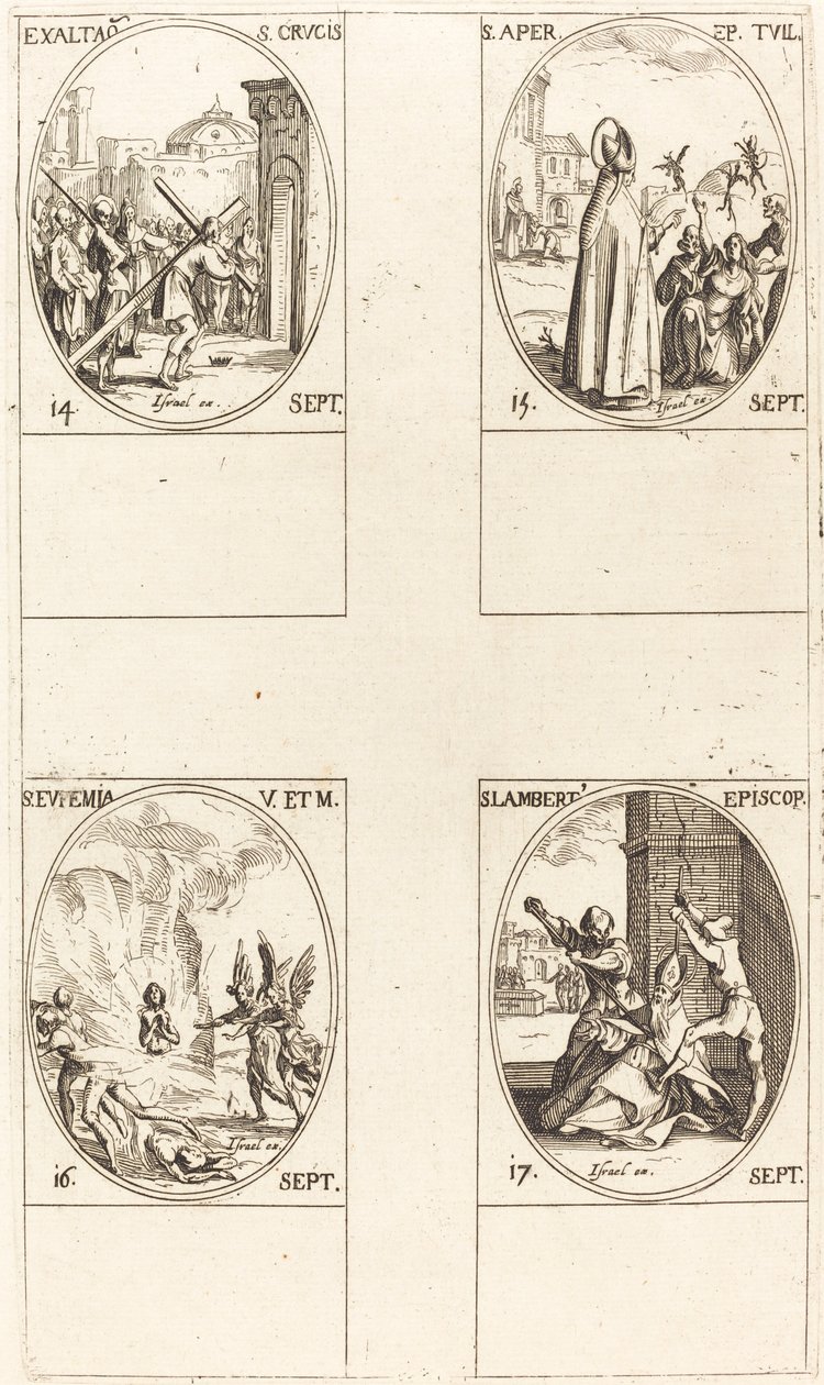 Esaltazione della Santa Croce; San Aper; Santa Eufemia; San Lamberto da Jacques Callot
