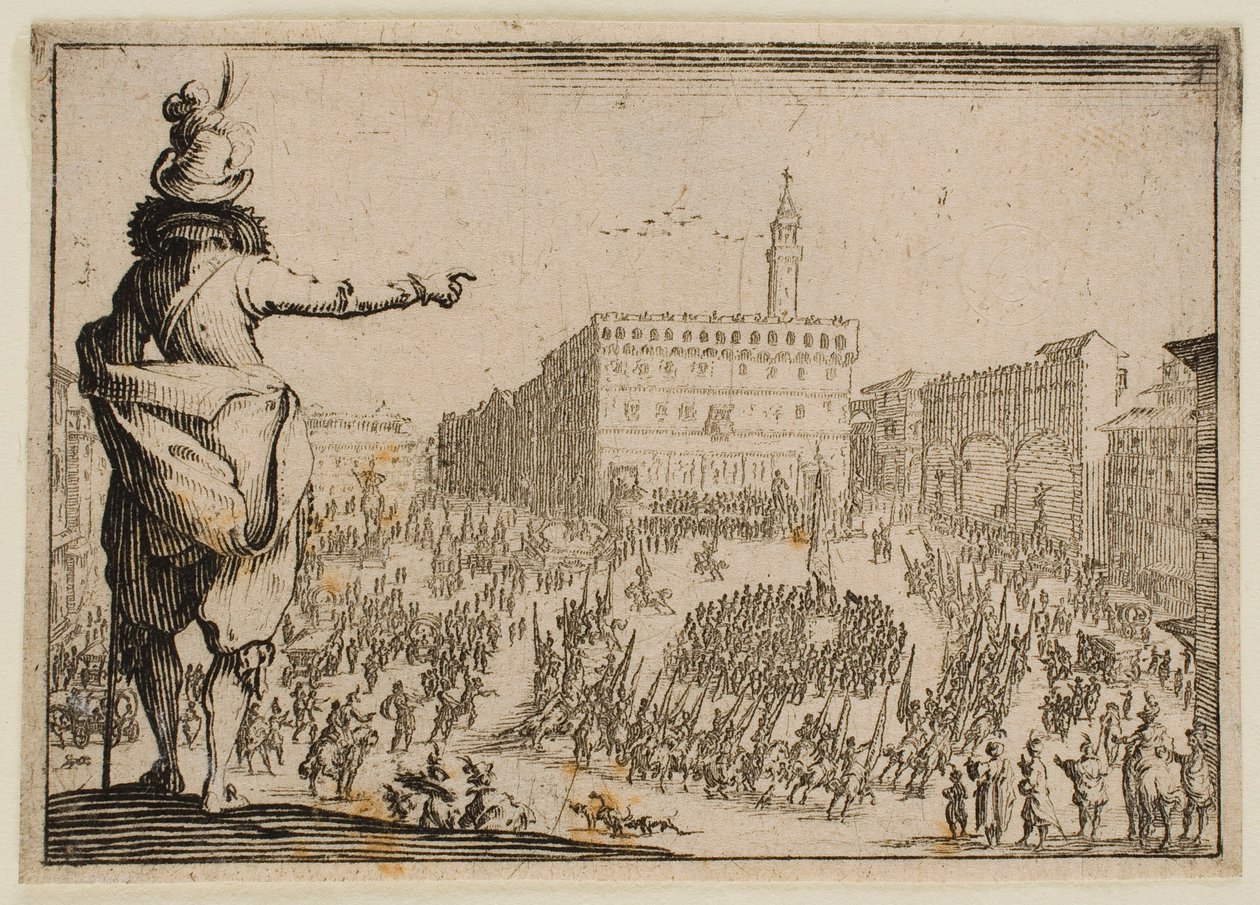 Festival in Piazza Signoria a Firenze, tratto da “I Capricci” (Edizione fiorentina) da Jacques Callot