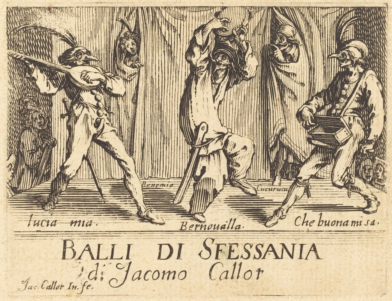 Frontespizio per Balli di Sfessania da Jacques Callot