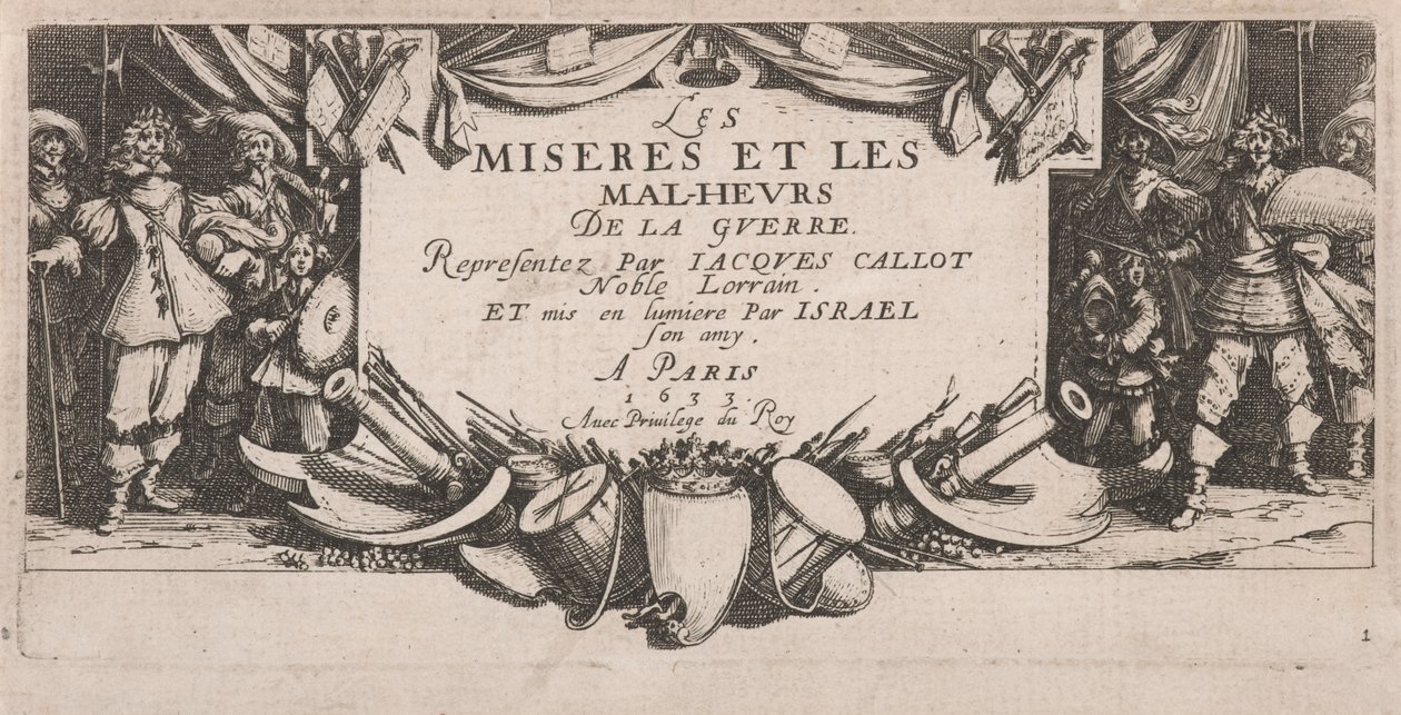 Frontespizio per Le grandi miserie della guerra da Jacques Callot