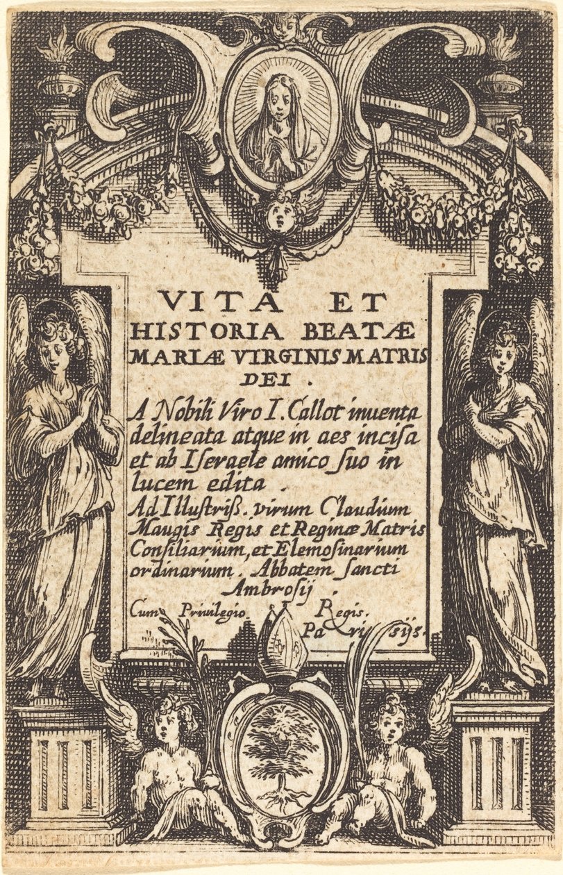 Frontespizio per "La Vita della Vergine" da Jacques Callot