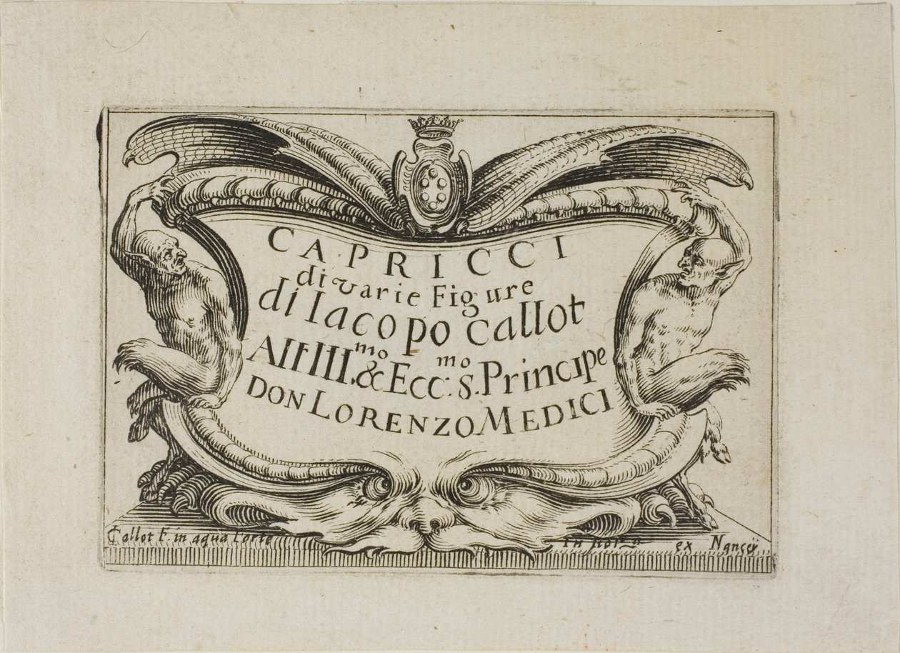Frontispiece, from Capricci di varie figure (The Caprices) - The Nancy Set da Jacques Callot